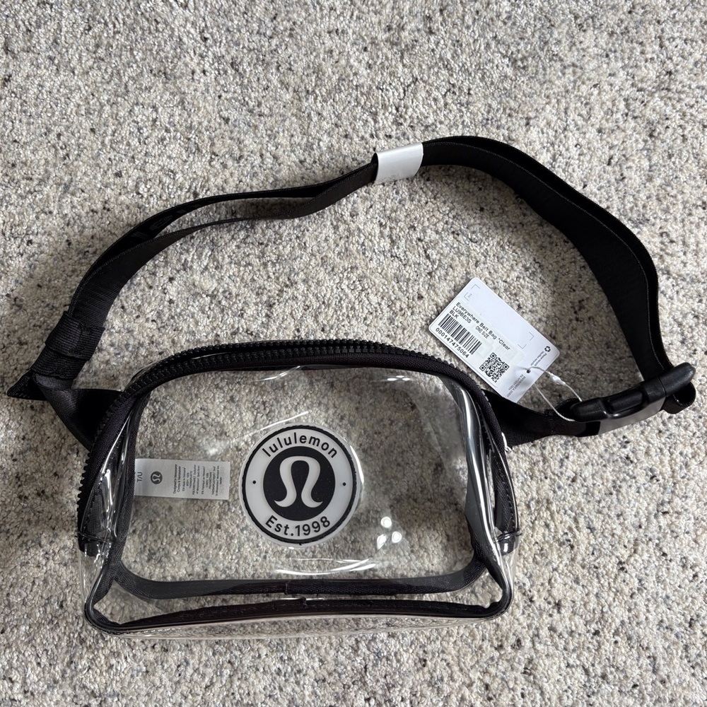 Lululemon Clear Belt Bag with Black Strap